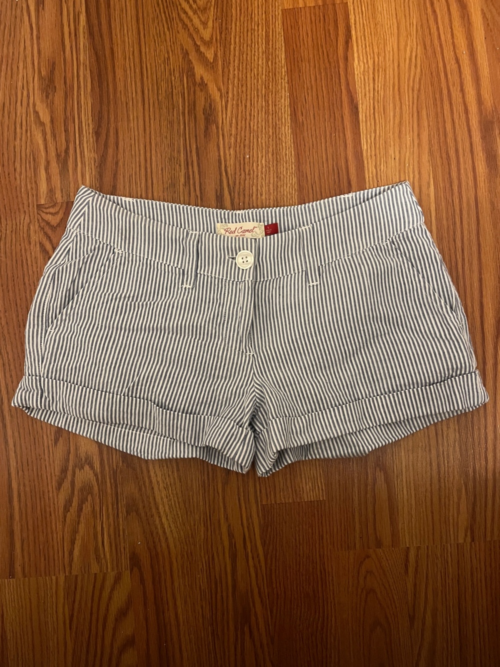 Red Camel Navy and White Striped Shorts